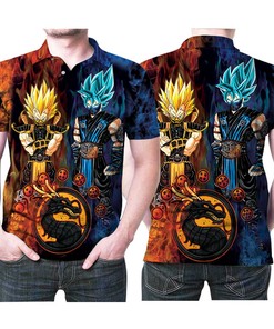 Dragon Ball Mortal Kombat Sub Zero Vegeta Scorpion 3D Printed Polo Shirt - Cool Gift For Fans Of Dragon Ball