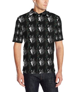 Dream Catcher Wolf Print Men'S Polo Shirt For Wolf Lovers