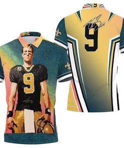 Drew Brees 9 Oil Painting 3D All Over Print Polo Shirt For New Orleans Saints Fans - Artistic Style