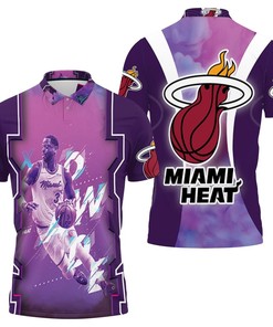 Dwyane Wade 3 Miami Heat Legend Vice Background Polo Shirt For Fans - A Classic And Timeless Look For Fans