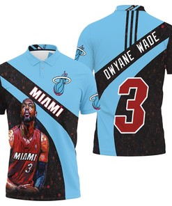 Dwyane Wade 3 Miami Heat Oil Paint Art Legend Polo Shirt For Fans - A Unique And Artistic Look For Fans Of This Mvp