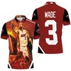 Dwyane Wade 3 Miami Heat Score Fire Background Legend Polo Shirt For Fans - Perfect For Fans