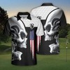 Edgy And Patriotic Gift Idea: Awesome Skull Golf American Flag 3D Polo Shirt