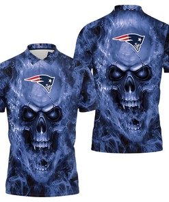 Edgy Style - New Orleans Saints Fans Skull All Over Print Polo Shirt With Nfl Logo