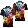 Eevee Jolteon Flareon Vaporeon Personalized 3D Polo Shirt - Perfect For Pokemon Fans