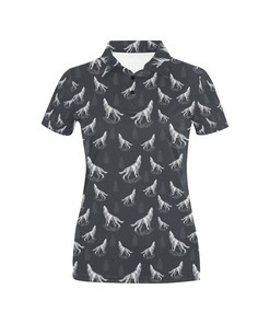 Elegant Wolf Print Women'S 3D Polo Shirt For Wolf Lovers