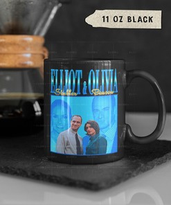 Elliot Stabler and Olivia Benson Fans Coffee Mug with Retro 90s Vintage Mug and Law And Order Series Gift