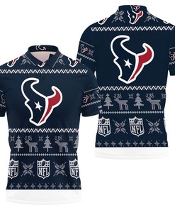 Embrace The Holidays With Houston Texans Christmas All Over Print Polo Shirt