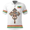 Ethiopian Holy Cross Polo Shirt - White For Faith, Black For Independence