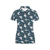Eye-Catching Shark Print Women'S Polo Shirt - Perfect For The Beach Or Casual Outings
