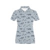 Fashionable Shark Print Women'S Polo Shirt - Perfect For The Beach Or Casual Outings