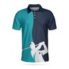 Father'S Day Blue And Navy Personalized Polo T-Shirt - Gift For Golf-Dads