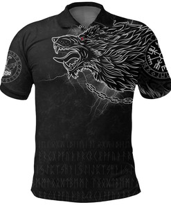 Fenrir Norse Wolf Thunderstorm Viking Personalized Polo T-Shirt For Adventurers
