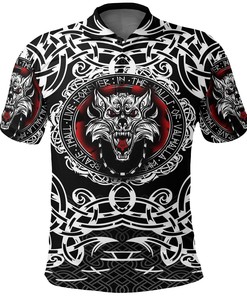 Fenrir Wolf Viking Personalized Polo T-Shirt - Perfect Gift For Viking Enthusiasts