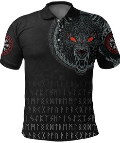 Fenrir Wolf Viking Personalized Polo T-Shirt - Unique Gift For Mythology Lovers
