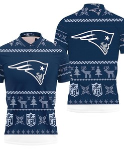 Festive Design - Nfl Christmas All Over Print Polo Shirt For New England Patriots Fans