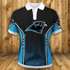Flame Design Polo Shirt With Carolina Panthers - Perfect Gift For Fans #35 With Personalized Design