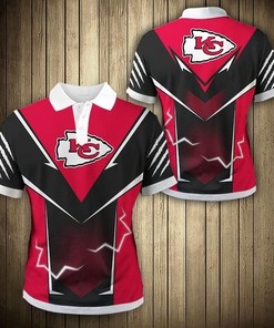 Flame Polo Shirt For Kansas City Chiefs Enthusiasts