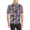 Flamingo Hibiscus Print Athleisure T-Shirt - Perfect For A Fun Summer Day