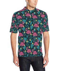 Flamingo Print Pattern Men'S Polo Shirt - Make A Statement With Style