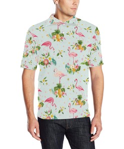 Flamingo Sweet Print Men'S Polo Shirt - Perfect For A Casual Outing