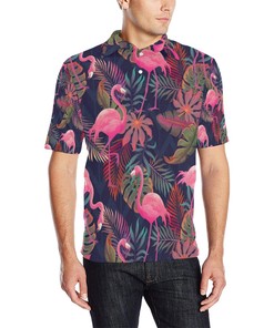 Flamingo Tropical Pattern Men'S Polo Shirt - Embrace The Summer Vibes