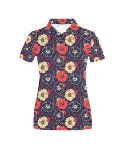 Floral Lovers Rejoice With Tropical Flower Print Women'S Polo Shirt