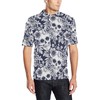 Floral Skull Print Men'S Polo Shirt - Perfect Gift For Fans Of Skulls And Springtime Style