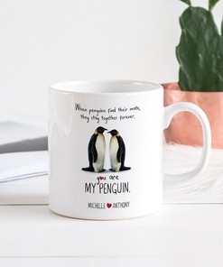 Forever Together Mug Set - Penguins Find Their Mate and Stay Together, Perfect Christmas or Valentines Gift for Her