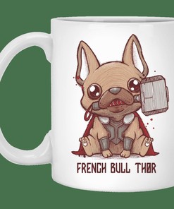 French Bull Thor Mug Set, Best Gift for Friends or Lovers with Love Quotes