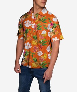 Fruit Flair All Over Print Polo T-Shirt For Clemson Tigers - Ideal Gift For Clemson Fans