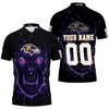 Fun And Personalized: Nfl Skull Baltimore Ravens 3D Personalized Polo Shirt Upgrade