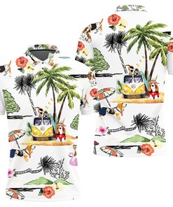 Fun And Trendy: Basset Hound Hawaiian Hawaii Beach Retro 3D Polo Shirt With Personalized Print