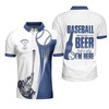 Fun And Trendy Gift Idea: Baseball And Beer That'S Why I'M Here Polo Shirt With Personalized Print