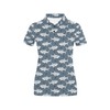 Fun Shark Print Design Women'S Polo Shirt - Perfect For The Beach Or Casual Outings