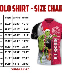 Funny Christmas The Grinch Houston Rockets Nba Unisex 3D All Over Print Polo Shirt - Personalized And Funny Fan Apparel