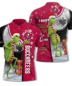 Funny Christmas The Grinch Tampa Bay Buccaneers 3D Polo Shirt- Nfl Fans Gifts