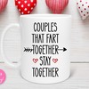 Funny Couple Farting Together Anniversary Mug - Naughty Valentines Day Gift for Boyfriend or Girlfriend
