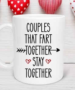 Funny Couple Farting Together Anniversary Mug - Naughty Valentines Day Gift for Boyfriend or Girlfriend