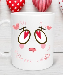 Funny Face Valentine's Day Mug Gift Set for Friend, Coworker or Coffee Lover