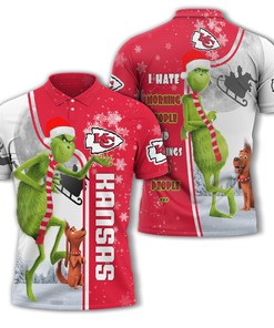 Funny I Hate Morning People Polo Shirt For Kansas City Chiefs Fans