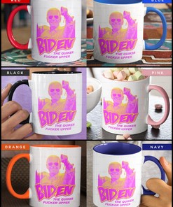 Funny Joe Biden Homage Vintage 90s Coffee Mug with Politician and Black Mug