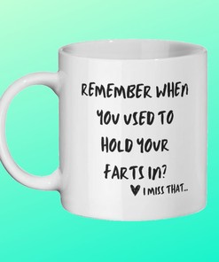 Funny Rude Mug Set - Hold Your Farts In Mug, Perfect Valentines Day Mug for Him or Her