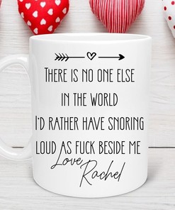 Funny Snoring Partner Personalised Couple Mug for Husband or Fiancee