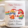 Gay Pride Valentine Mug Set - Gay Gnome Mug, Lesbian Coffee Tea Cup, Perfect LGBT Valentine's Day Gift