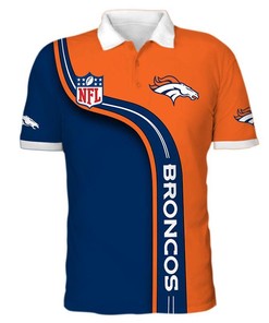 Get The Ultimate Fan Look With Men'S Denver Broncos 3D All Over Print Polo Shirt