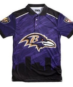 Get Thematic With Baltimore Ravens Polyester 3D All Over Print Polo Shirt