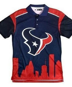 Get Thematic With Polyester Houston Texans 3D All Over Print Polo Shirt