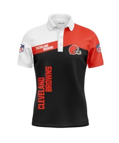 Give The Gift Of Fashion With Women'S Cleveland Browns Button Up Polo Shirt
