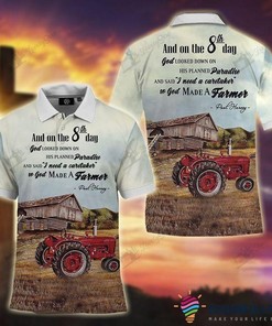 God Made Farmer Caretaker Christian Polo Shirt - Ideal Gift For Farmers